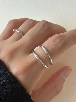 double-line ring :silver