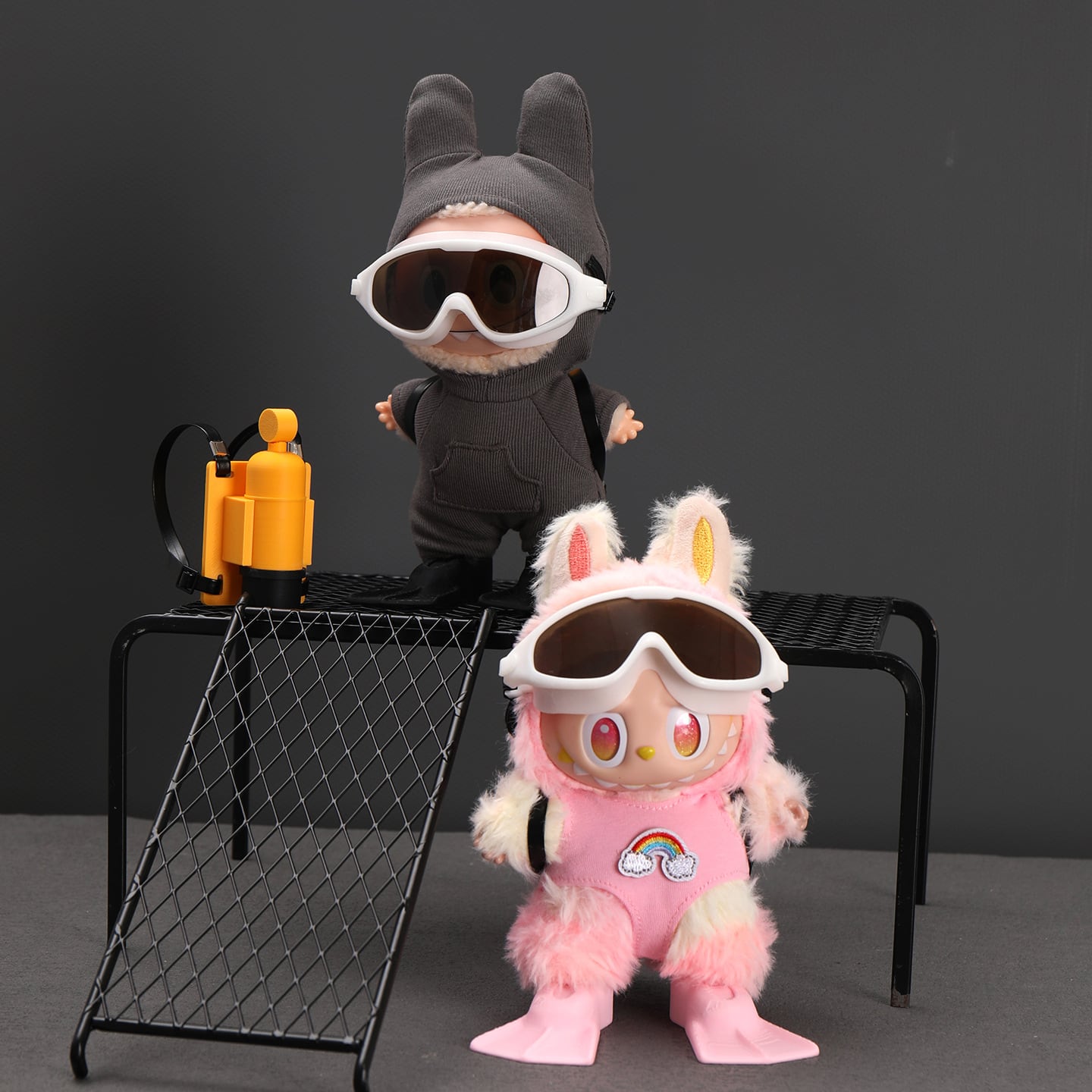 Labubu 1-3代対応 ダイビングスポーツ 水着＋メガネ＋チャーム＋靴
