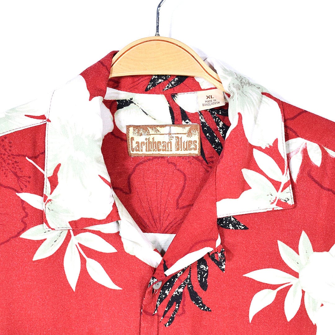 Caribbean Blues アロハシャツレーヨン ハワイアンシャツ 開襟 Caribbean Blues アロハシャツレーヨン ハワイアンシャツ 開襟