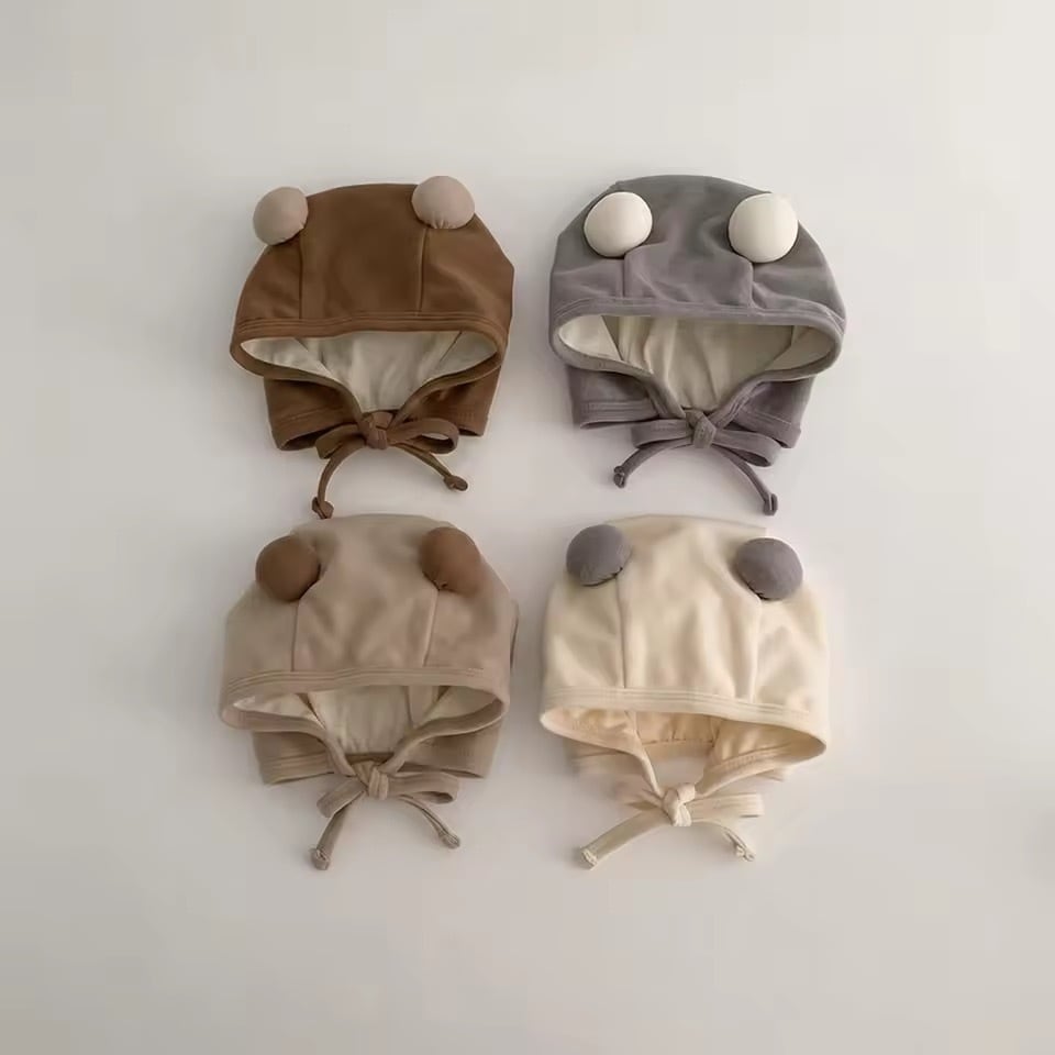 秋冬くま耳ボンネット833