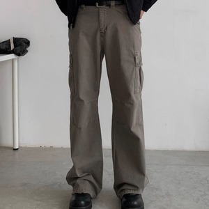 ウォッシュド＆ダメージ加工ヴィンテージ調ユニセックスワークパンツ　1198