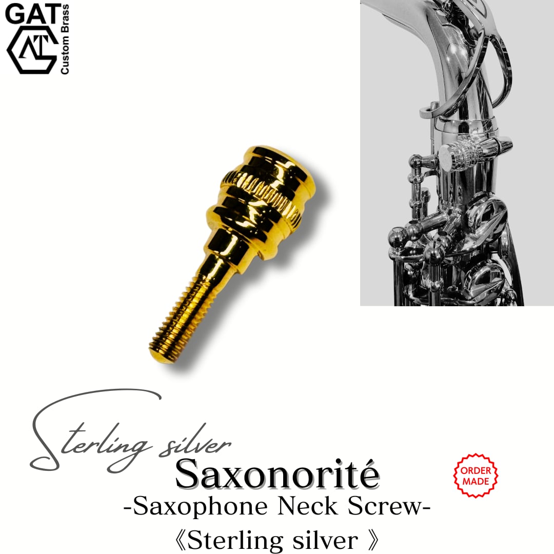スターリングシルバーサクソフォンネックスクリュー“Saxonorité