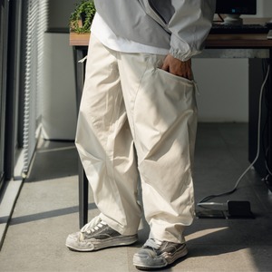 Waist elastic tapered cropped pants 0203