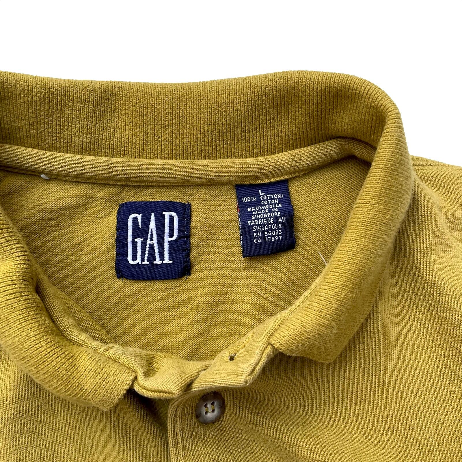 USED】late 80's〜early 90's OLD GAP COTTON LIB L/S POLO SHIRT