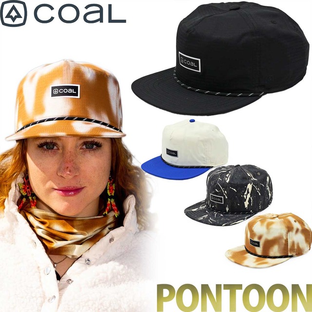 コール キャップ │ ポンツーン UVカット 5パネル│ Coal The Pontoon Lightweight Cap 軽量 軽い 帽子 フラットブリム 平らつば 深さ普通 フリーサイズ メンズ BLACK