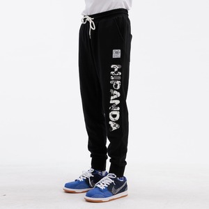 SALE 送料無料【HIPANDA ハイパンダ】メンズ スウェットパンツ MEN'S SNOW PANDA PRINT SWEAT PANTS / BLACK