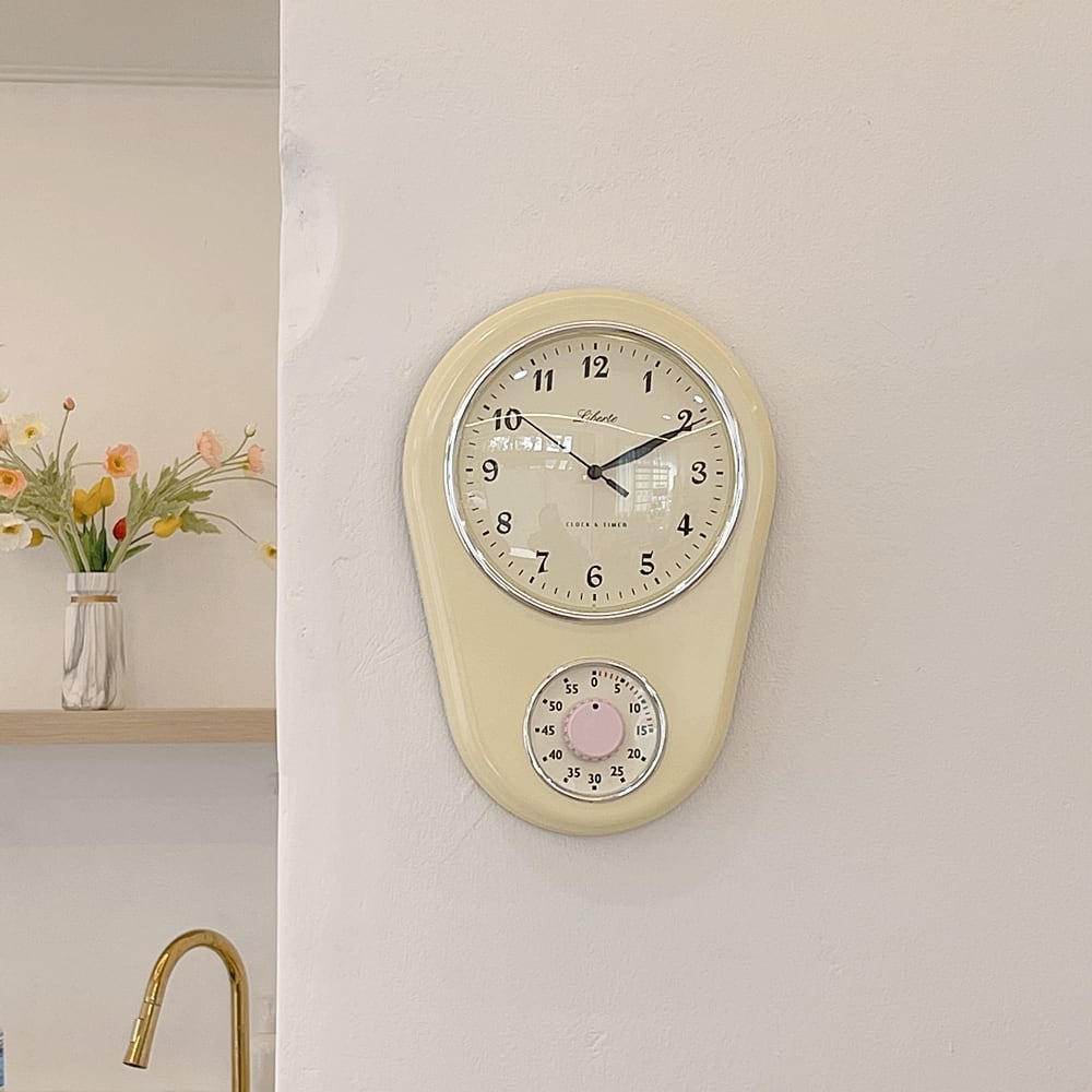 retro vintage st. pastel clock 2colors / レトロ ヴィンテージ スタイル パステル 壁掛け 置き時計 インテリア 韓国 雑貨