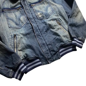 D&G rib switching denim blouson