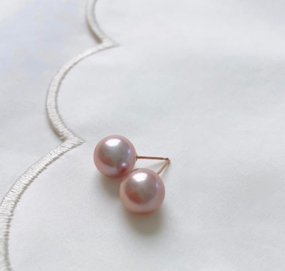 k18 ピンクラベンダーパール ピアス | coccole