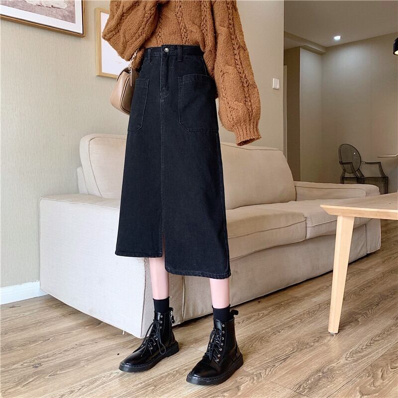 Aラインスカート サマー薄手ハイウェストウェストブラック 夏物 1号婦人77756023108