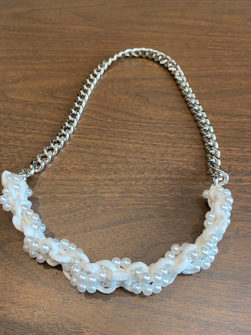 PEIEN  knit×pearl necklace