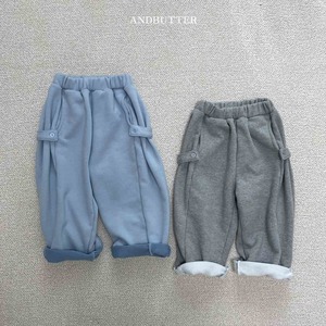【and butter】ボタンワイドスウェットパンツ グレー 130cm