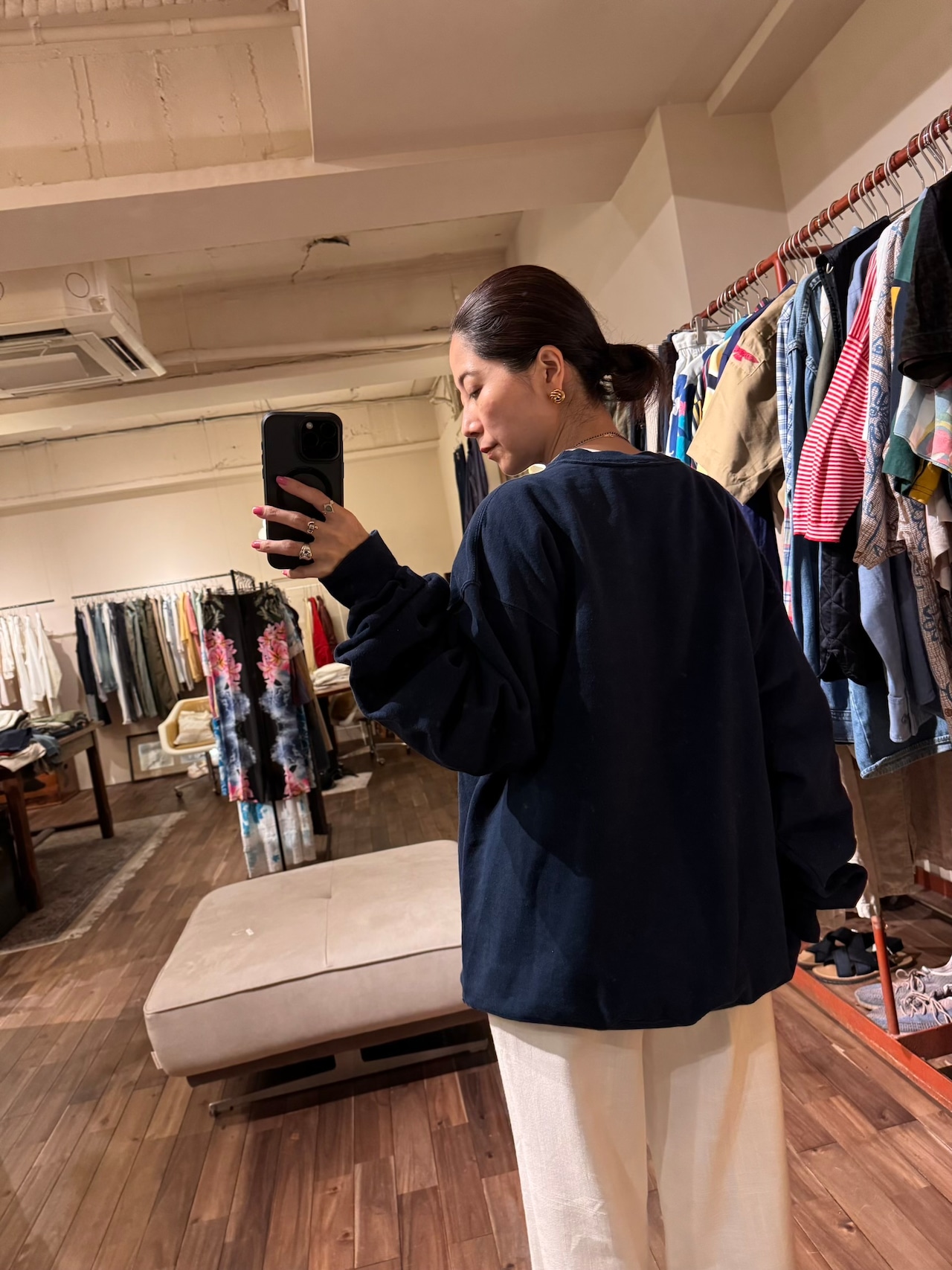 【Champion】メキシコ製 TRIANGLE MOTORS ワッペン 前Vスウェット XL