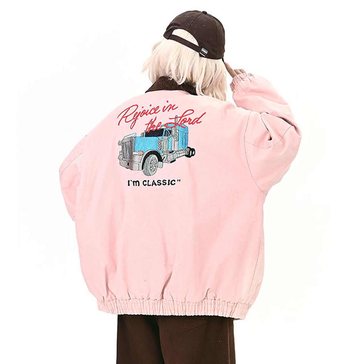 ヴィンテージトラックバックプリントブルゾン R01310