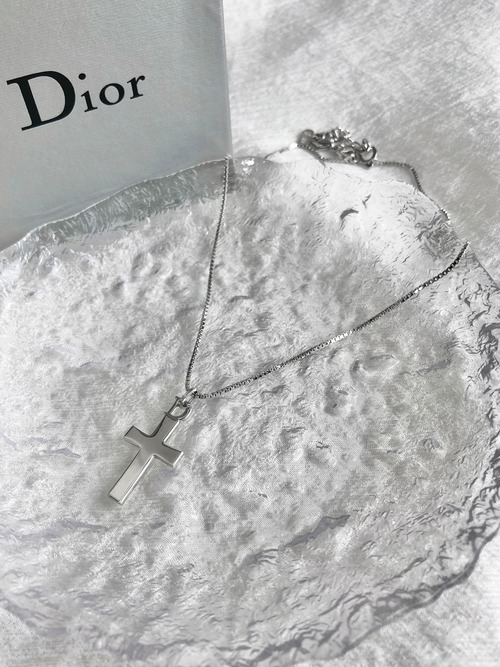 Christian Dior クリスチャン ディオール ネックレス シルバー Dクロス vintage ヴィンテージ オールド 2v5a87