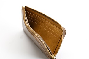 かばん屋さんのL型ファスナーミニ財布（グレー）本革 オシャレ レディース