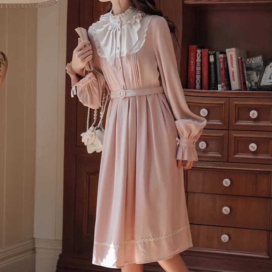 フリルヨークウエストマークフレアワンピ ・60855 | sucrier