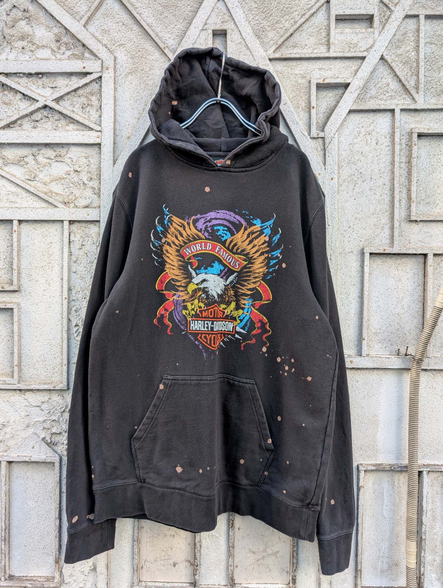 "HARLEY-DAVIDSON" fade print hoodie