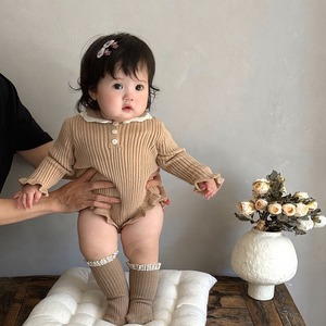 【BABY】秋新作　可愛いニットロンパース