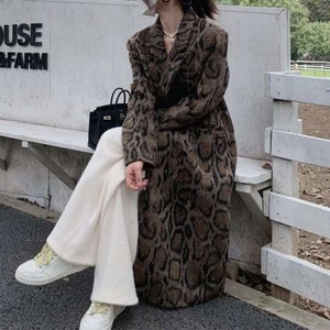 レオパード ロング コート テーラード コート ロング 豹柄 ヒョウ柄 大人 上品 シンプル 秋 冬 アウター ベーシック シック トレンド 新作 20代 30代 40代 韓国 きれいめ 通勤 通学 お出かけ デート