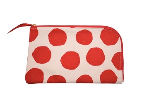 [JERI MARL] 制菌 抗菌 防臭 マスクケース ポーチ ドット柄 (レッド) 携帯用 工房 手作り 日本製 エコパッケージ MX-0009-137
