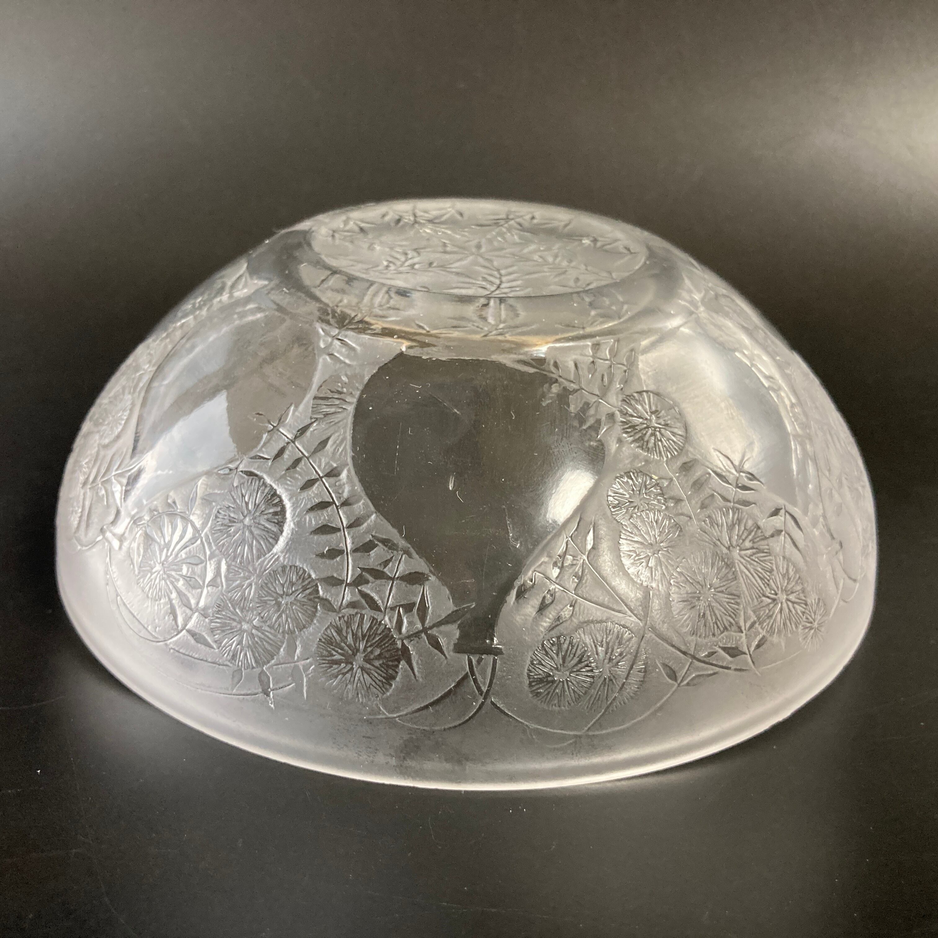 R.LALIQUE ルネ・ラリック 「花瓶とヒナギク」 文 硝子鉢 ボウル R.LALIQUE ルネ・ラリック 「花瓶とヒナギク」 文 硝子鉢 ボウル