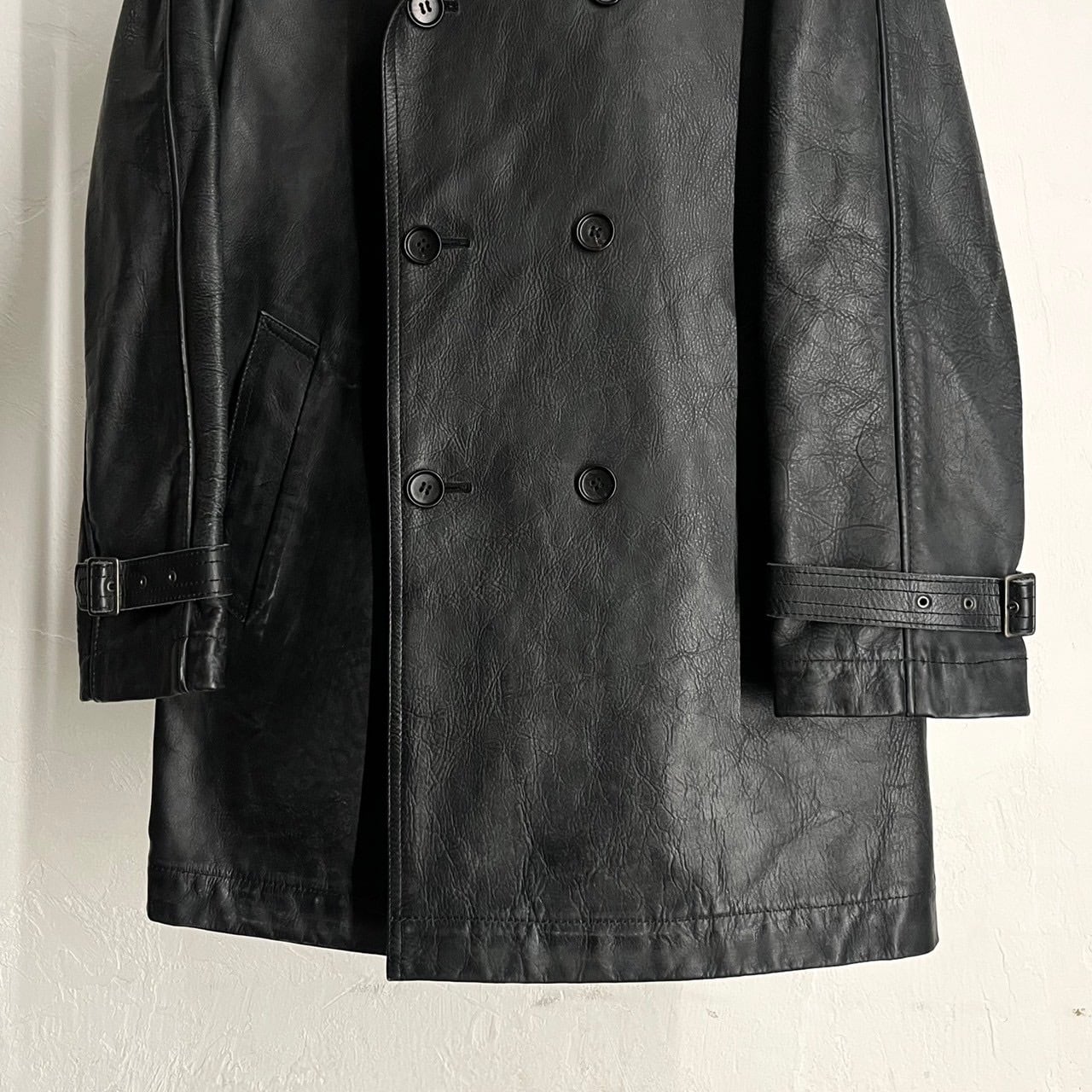 04AW COMME des GARCONS HOMME Cow Leather Coat | VOLAR