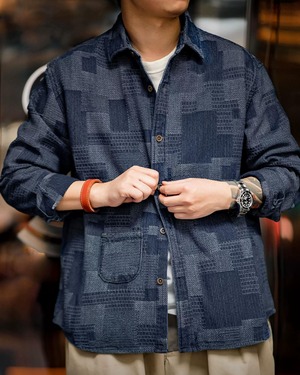 Retro Boro Denim Shirt  K0228