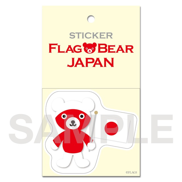 FLAG BEAR STICKER ＜JAPAN＞ 日本 （大（L））