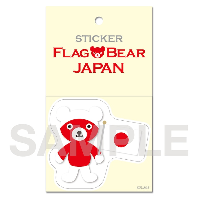 FLAG BEAR STICKER ＜JAPAN＞ 日本 （大（L））