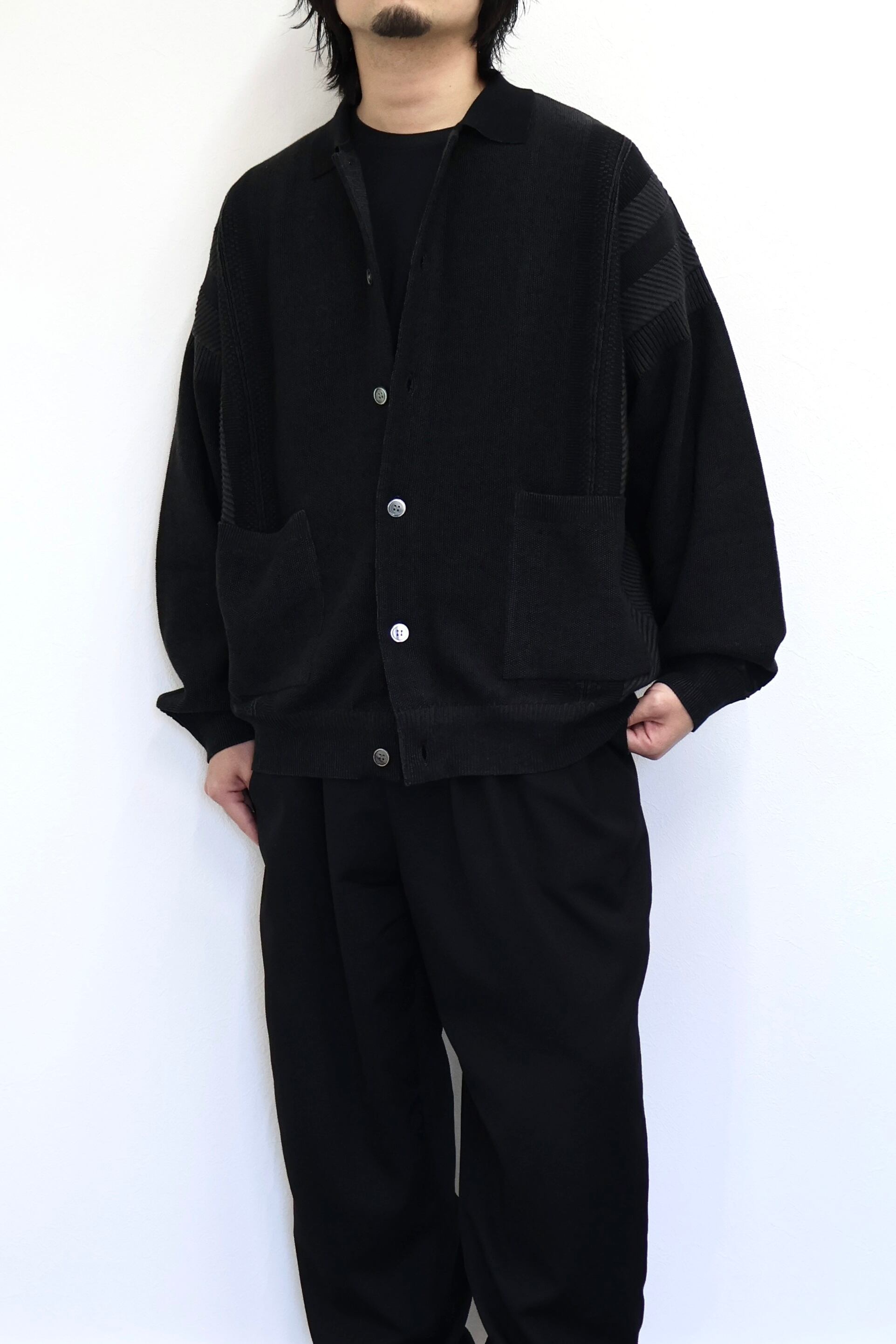 YASHIKI Kokuu Collar Cardigan -BLACK- | OoaLL