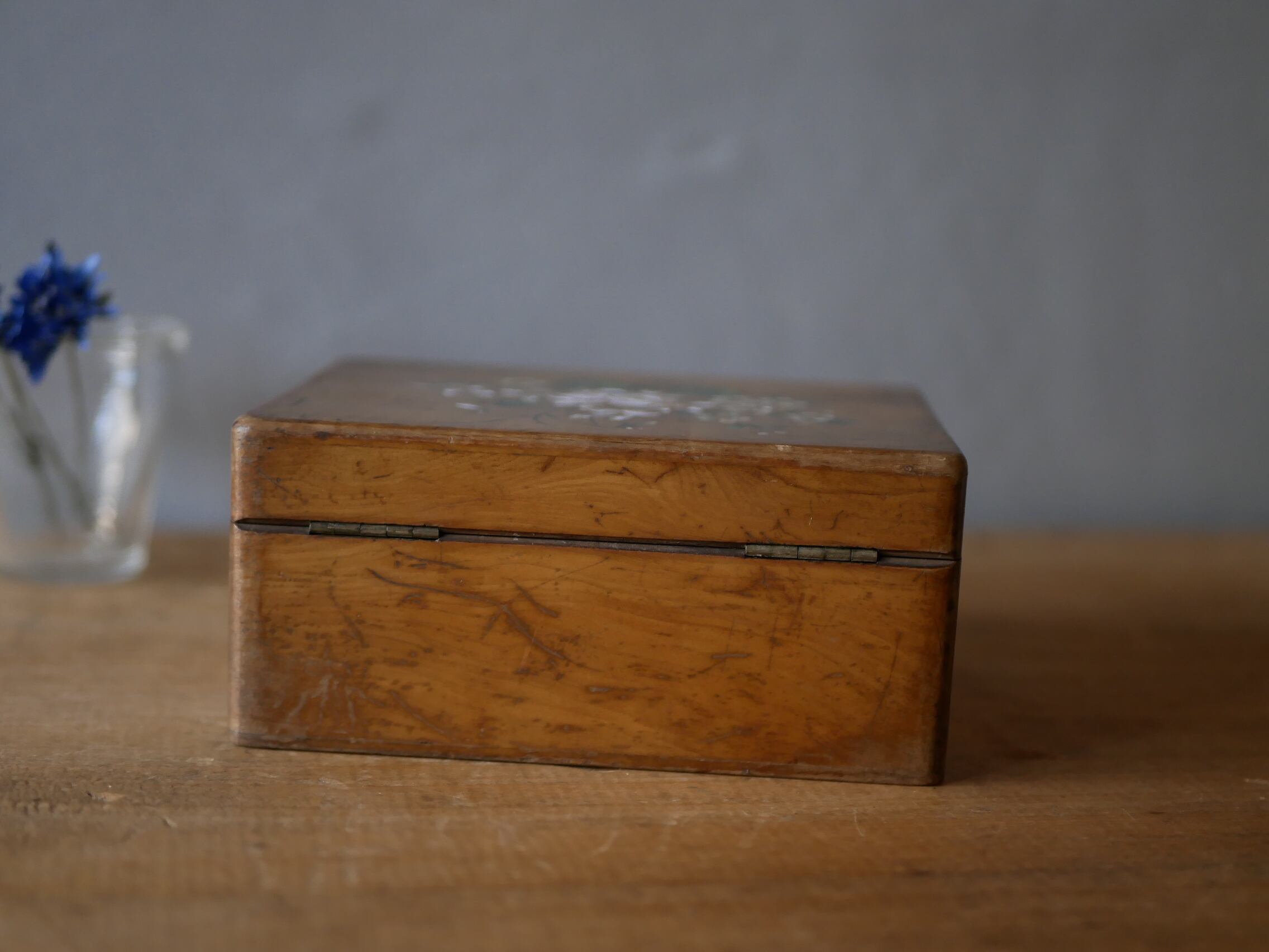 フランス　アンティーク　木箱　モシュリンヌ フランス アンティーク 木箱 モシュリンヌ スミレ