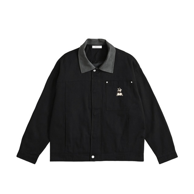 LOOK BACK Bicolor jacket -Black　[T0089]
