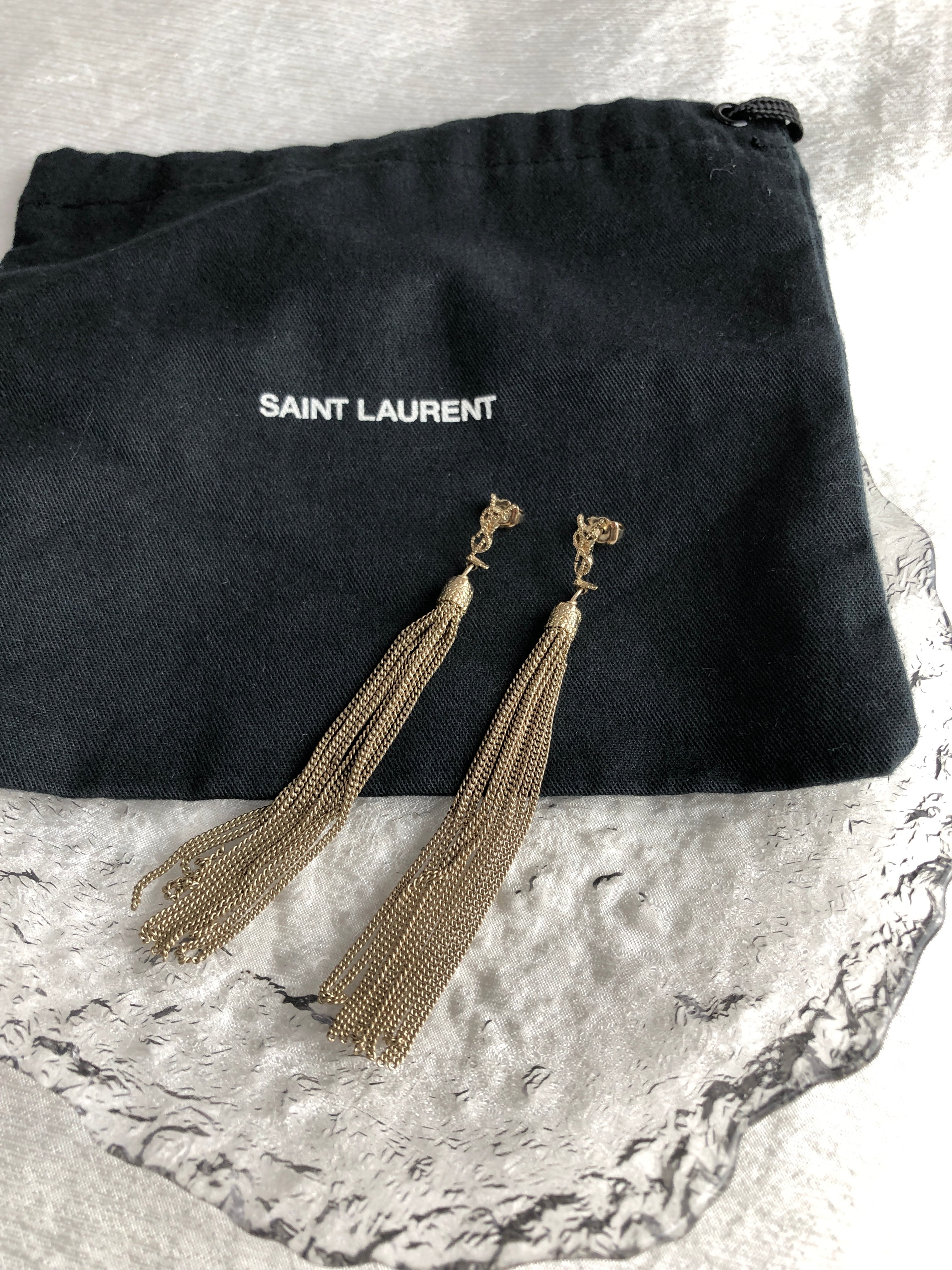 Yves Saint Laurent イヴ・サンローラン ピアス ゴールド YSL タッセル