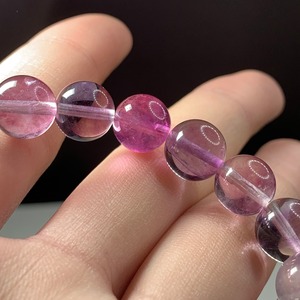A7.透明度あり♪パープルグラデーションフローライトブレスレット