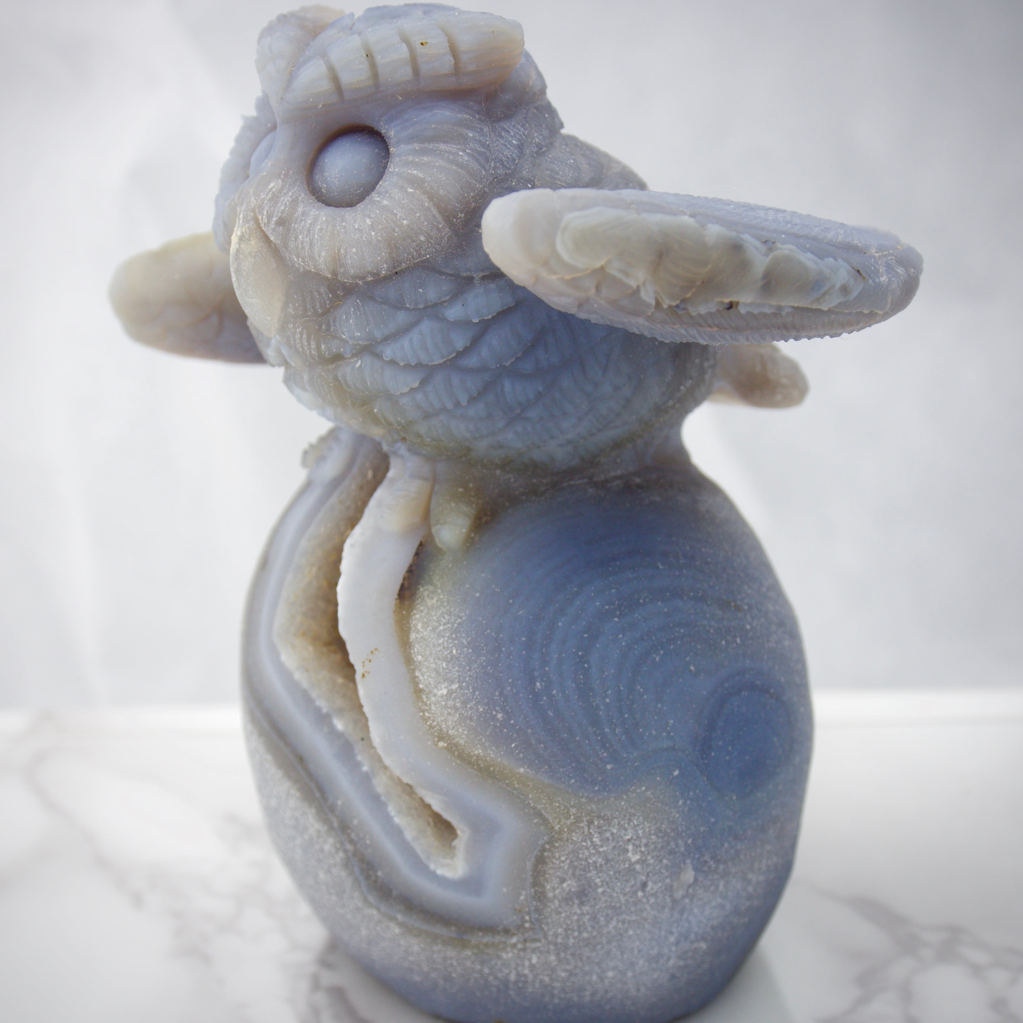 【宝石彫刻】アゲート（ジオード）・フクロウ 宝石彫刻】アゲート（ジオード）・フクロウ | SHIDA's FACTORY