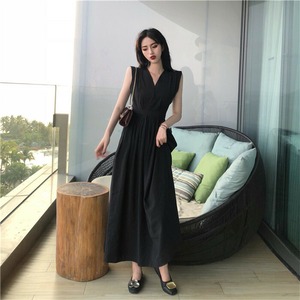 驚きの特価 韓国ファッション 気質 ファッション 縫付 ステッチ ワンピース 夏 ベストスカート カジュアル