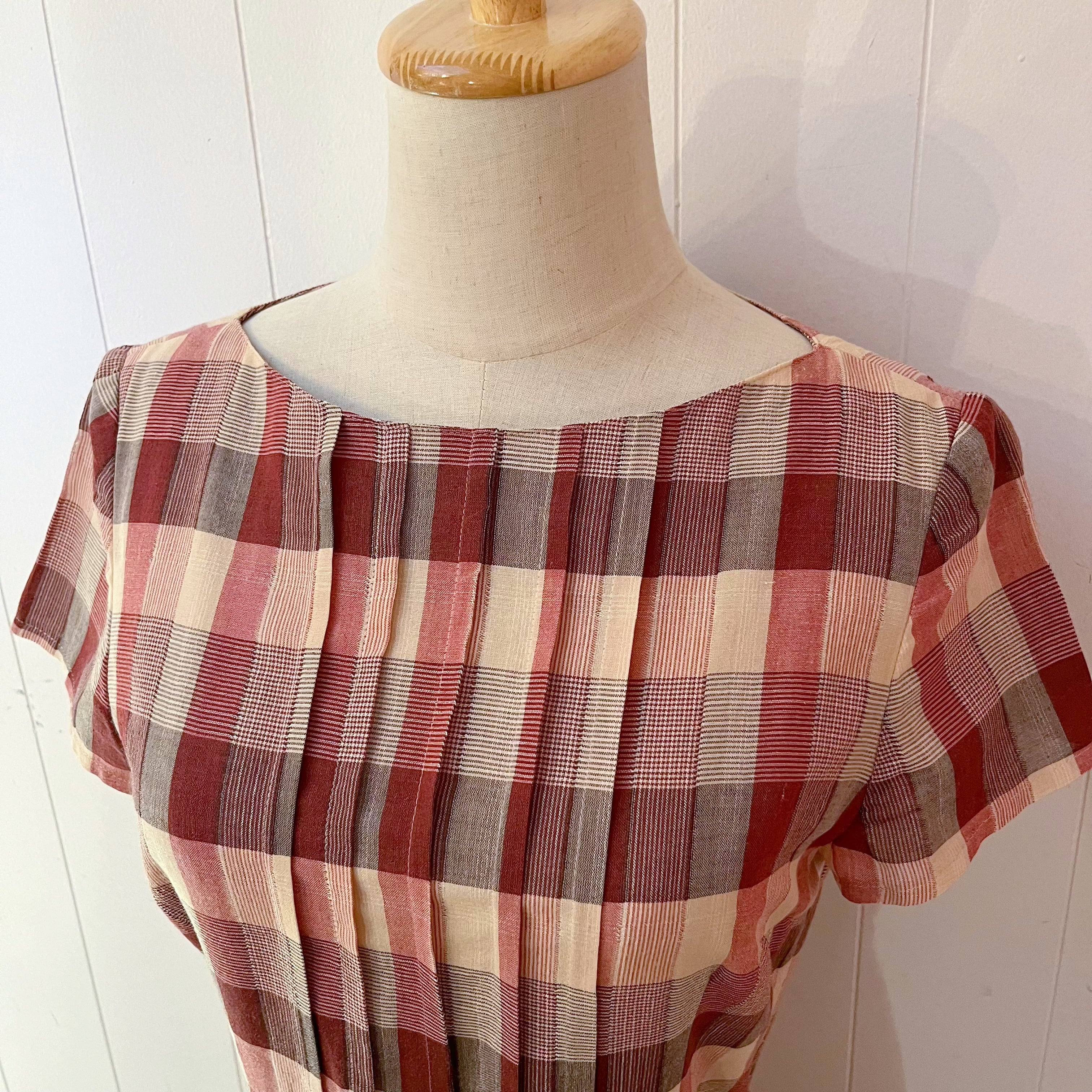 autumn block check one-piece