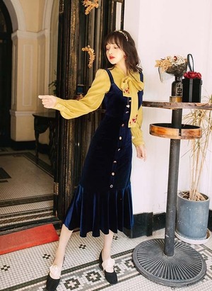 ロング丈ワンピース カジュアルワンピース レディースファション 2点セットワンピース 普段着 デート 女子会 プレゼント 母の日 通勤 S M L 長袖 文芸的 合わせやすい ベルベット レトロ フィッシュテール カラーボタン 激安レディースファッション通販サイト ロング丈ワンピース カジュアルワンピース レディースファション 2点セットワンピース 普段着 デート 女子会 プレゼント 母の日 通勤 S M L 長袖 文芸的 合わせやすい ベルベット レトロ フィッシュテール カラーボタン 激安レディースファッション通販サイト