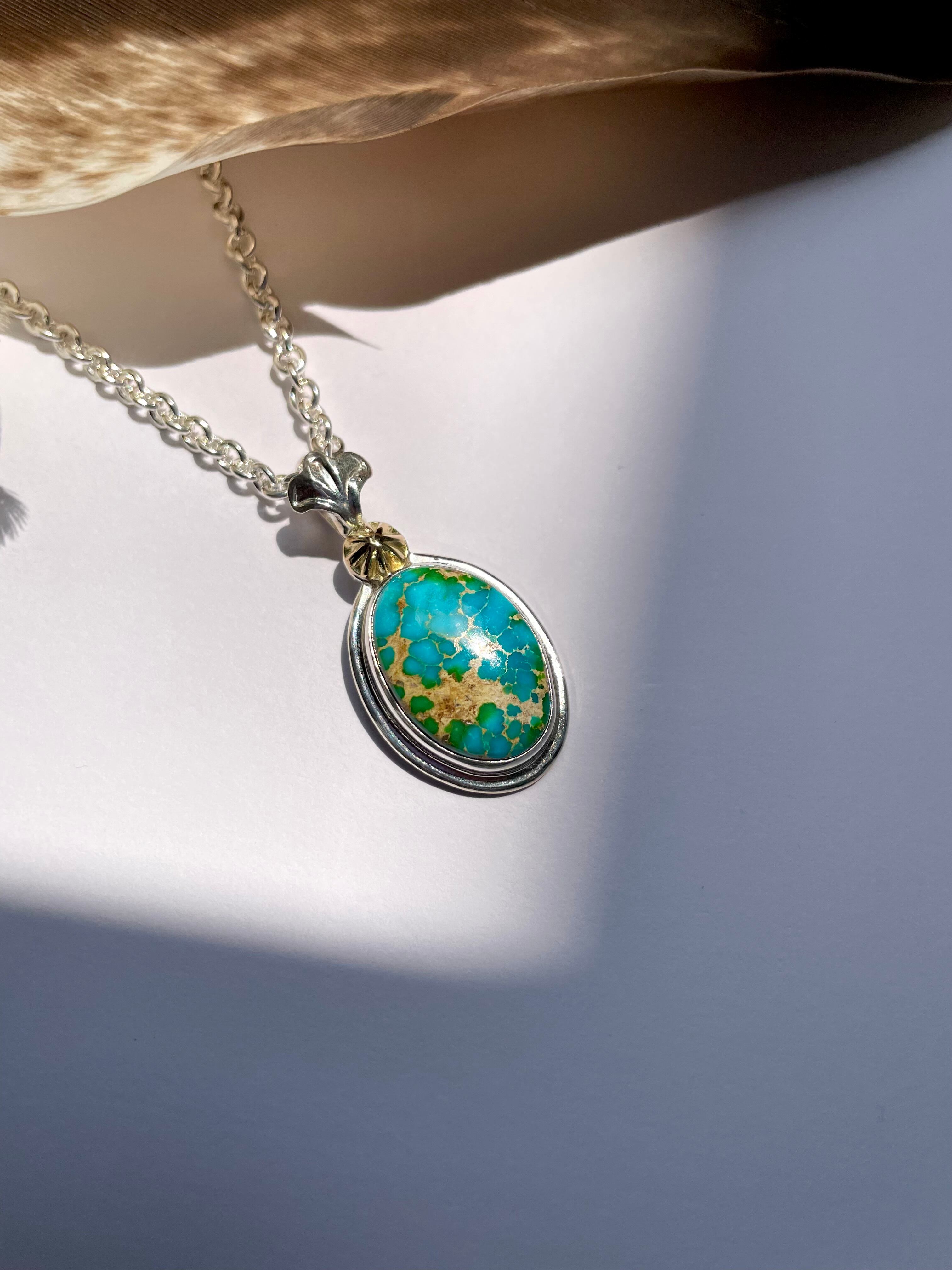 ソノランゴールドターコイズネックレスサンバースト