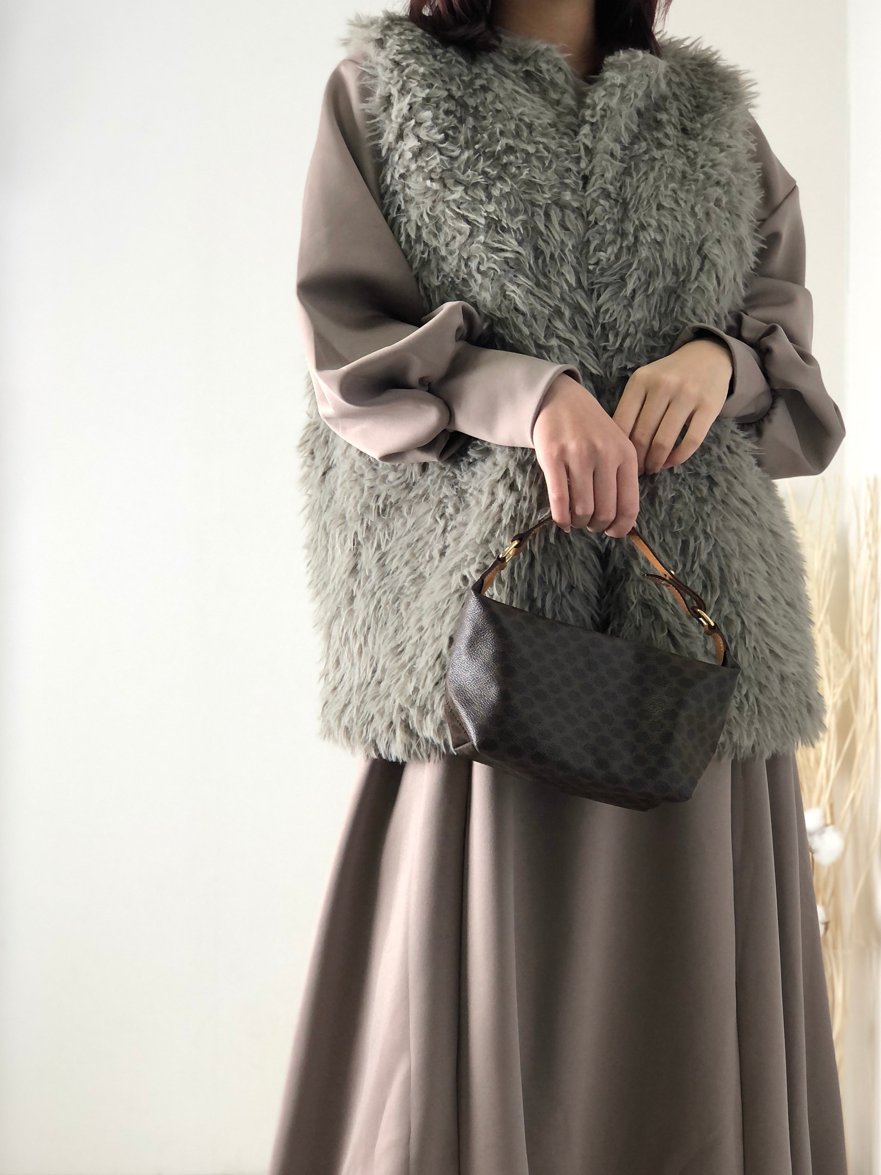 CELINE セリーヌ マカダム レザー ハンドバッグ バニティバッグ