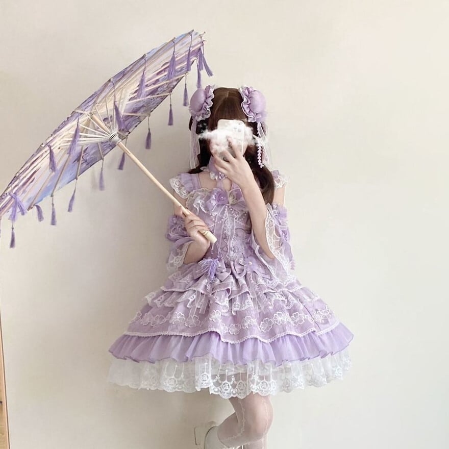 甘ロリ プリンセスドレス 豪華フリル×多層レース 3色展開 撮影会向け