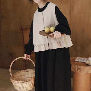 フリルリネンベスト ・6382 フリルリネンベスト ・6382