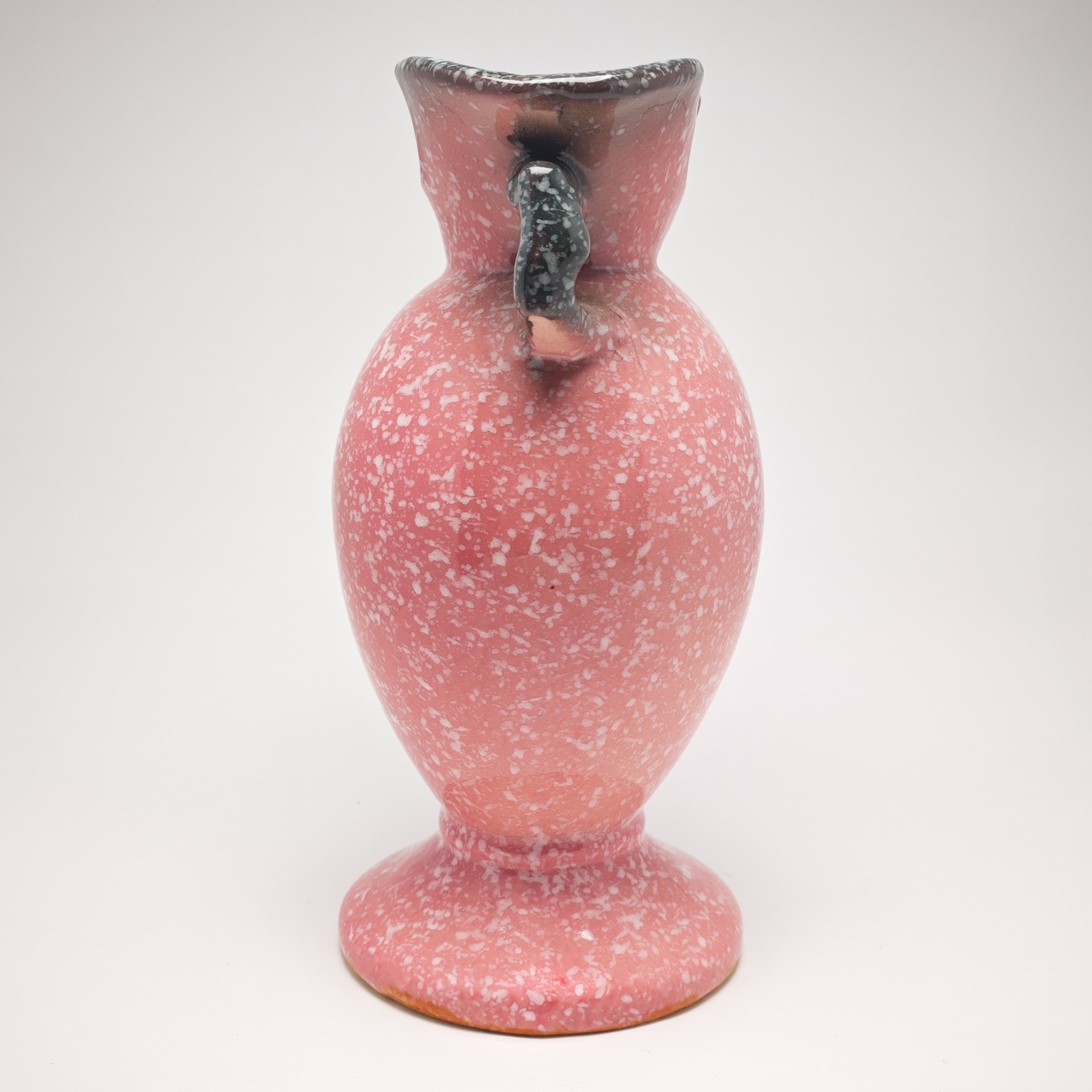 ヴィンテージ雑貨 セラミックフラワーベース（ピンク×グレー）