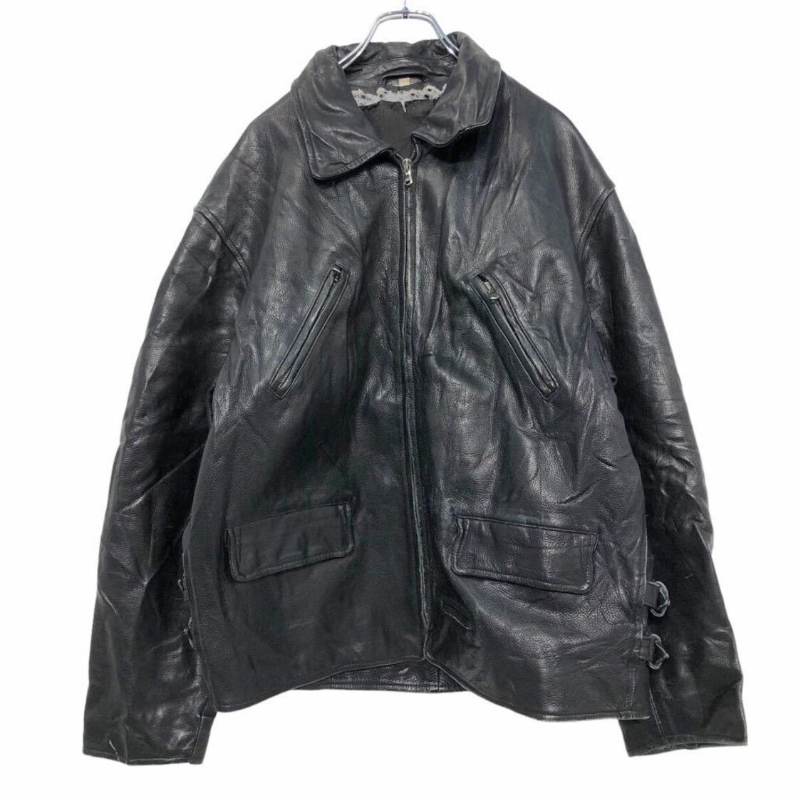 CITY レザー ジャケット L〜 ブラック シティ 革ジャン シングル 
