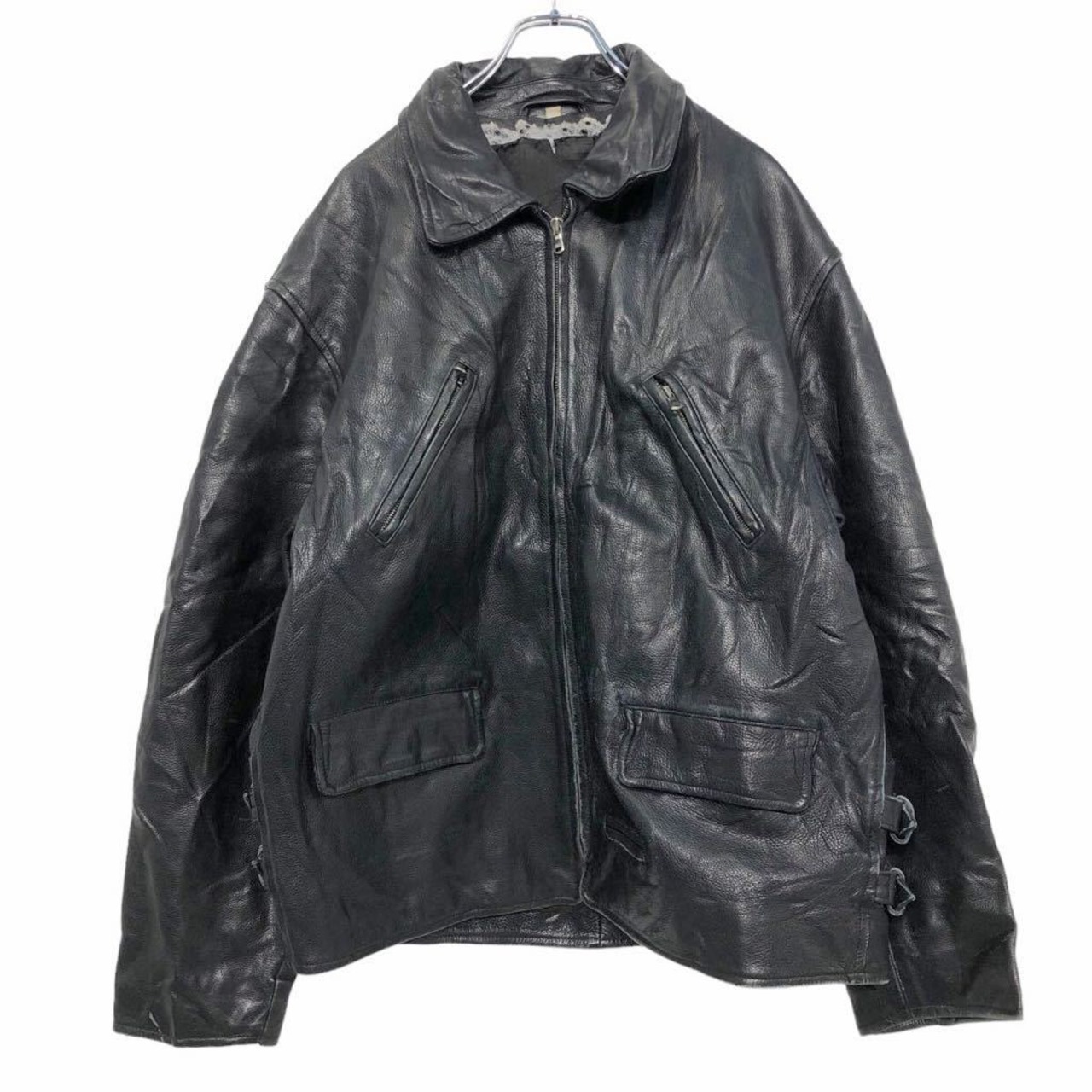 CITY レザー ジャケット L〜 ブラック シティ 革ジャン シングル 