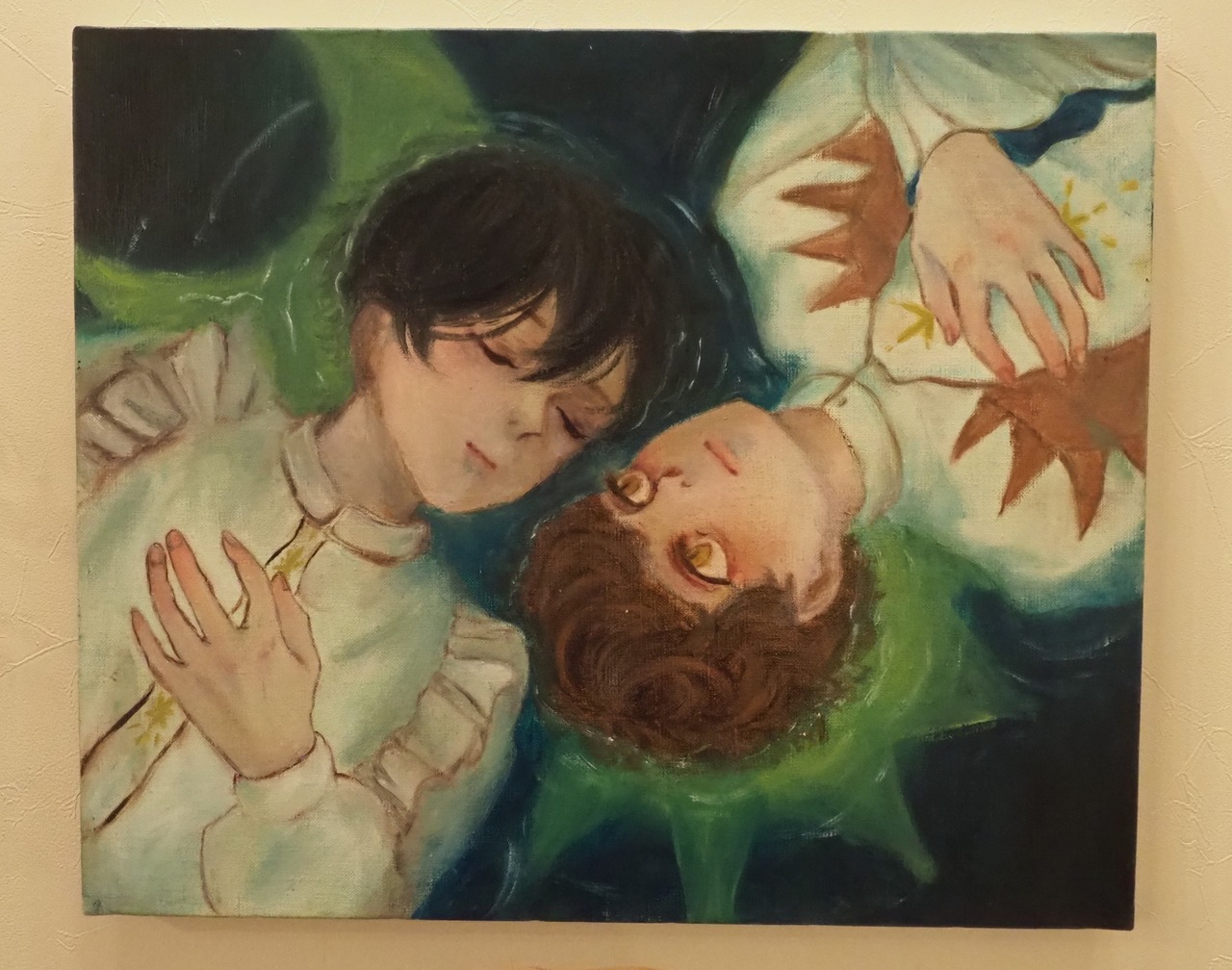 moon＆sun　oil paint