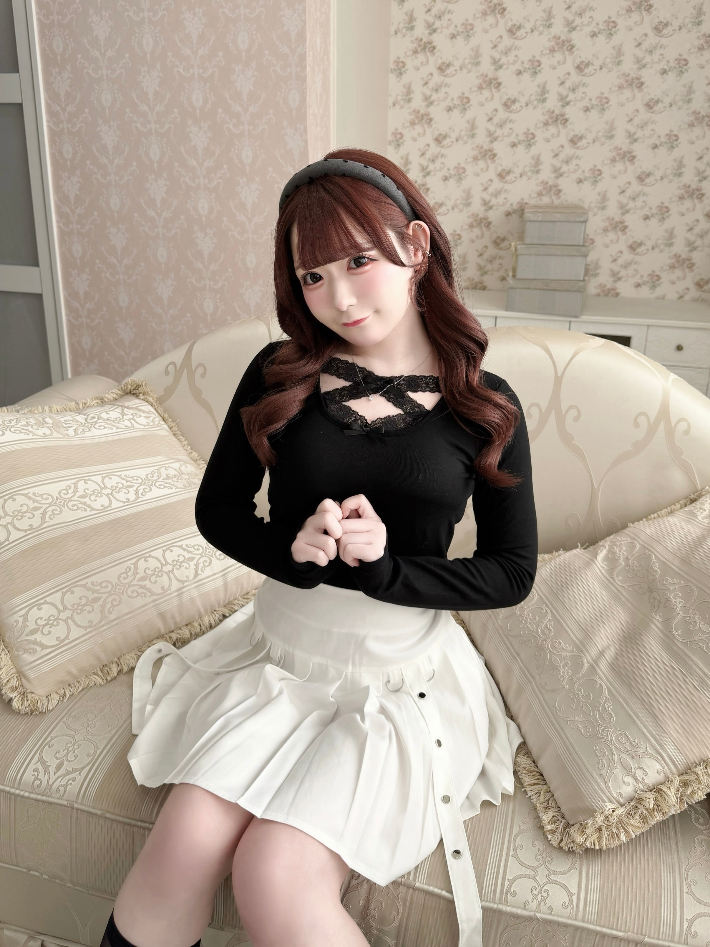 lace neck girly tops