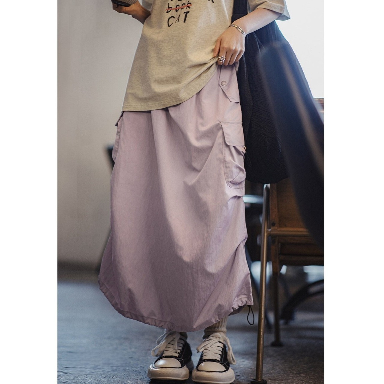 Side Multi-Pocket Pleat Skirt / サイド マルチポケット プリーツ スカート