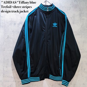 "ADIDAS"Tiffany blue Trefoil×three stripes design track jacket